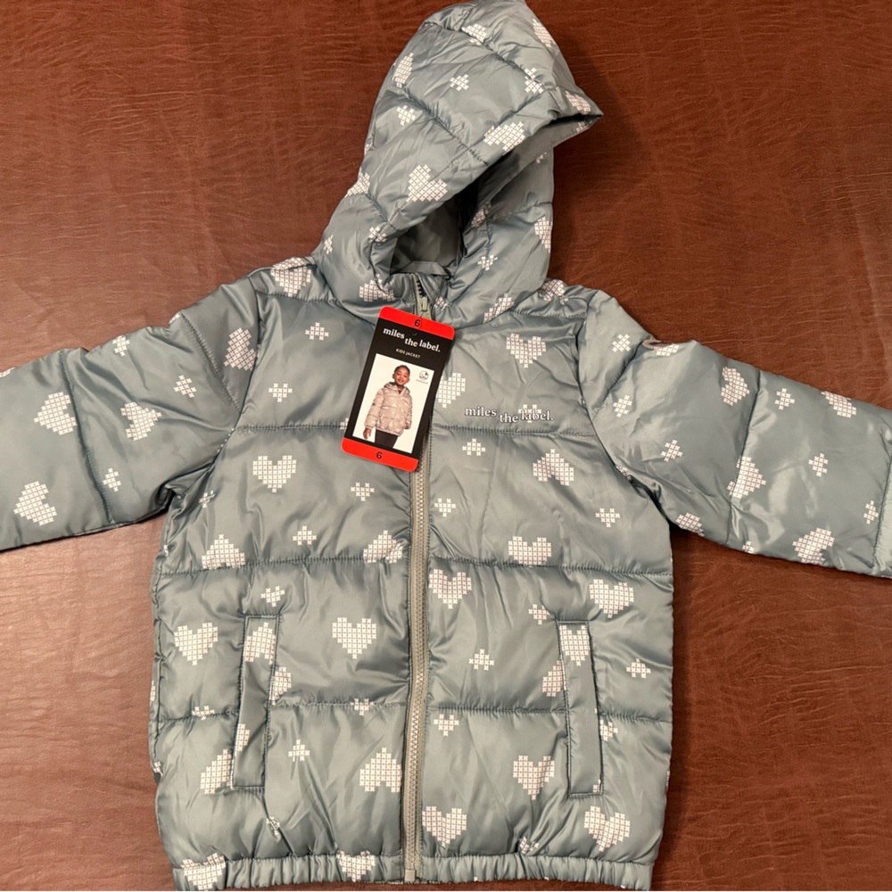 Girls' Heart Puffer Coat